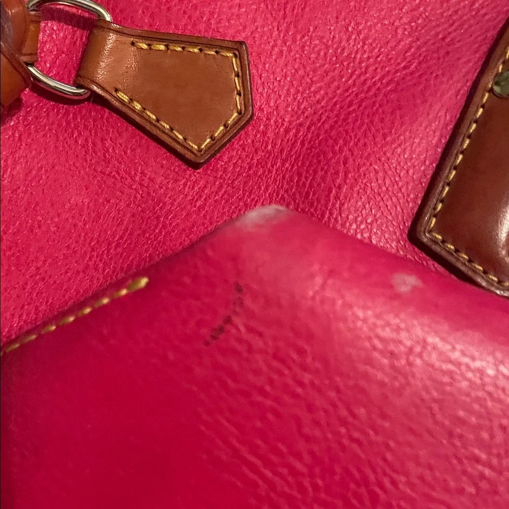 Dooney & Bourke Pink Tote with Brown Accents - Picture 6 of 8